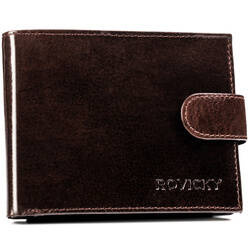 Große Herren Geldbörse aus Leder mit Druckknopfverschluss – Rovicky