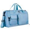 Hellblaue Sport-Reisetasche aus Polyester mit Schultergurt und Koffergurt – Peterson