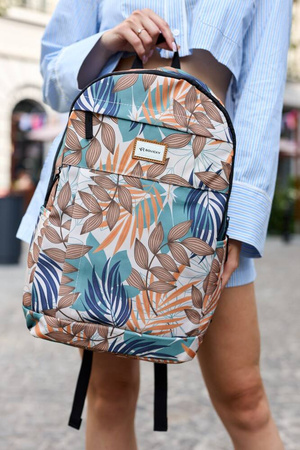 Klassischer Damen Rucksack aus Polyester mit Blumenmuster – Rovicky