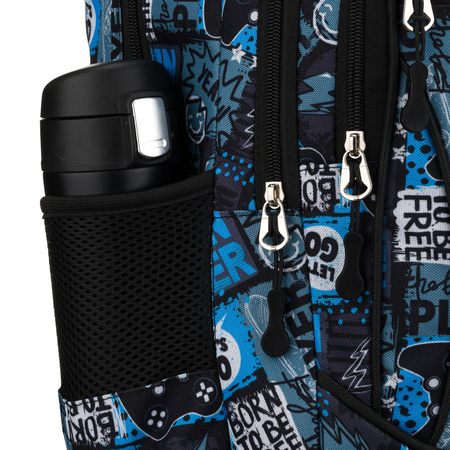 Peterson Schulrucksack für Jugendliche aus Polyester mit Gaming-Muster