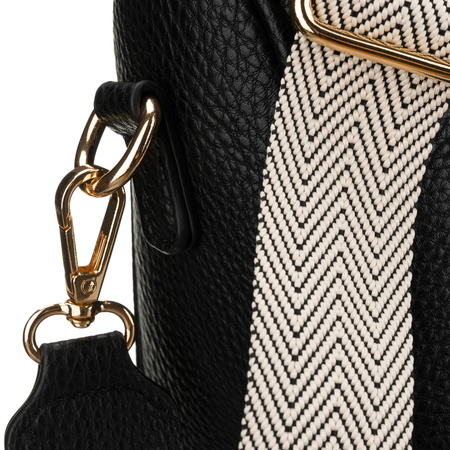 Schwarze Damen-Gürteltasche aus Öko-Leder mit Rücktasche – Peterson