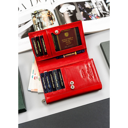 Moderne Damen Geldbörse in Rot mit RFID-Schutz – Peterson