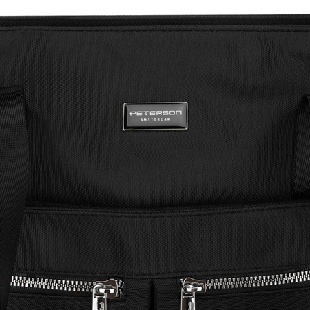 Damen-Handtasche, schwarz, ein Fach, mit Reißverschluss – Peterson