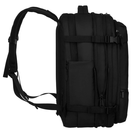 Geräumiger schwarzer Reiserucksack mit Vakuumfach & Laptopfach – Peterson