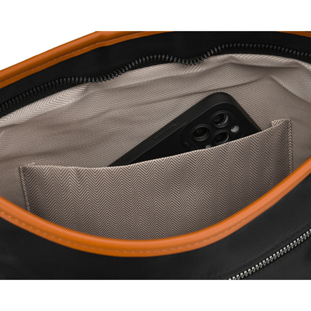 Peterson Damen-Handtasche, schwarz, aus Polyester und Öko-Leder, einteilig