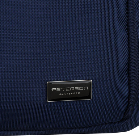 Geräumige Damen-Handtasche mit Laptopfach aus Polyester in Marineblau – Peterson