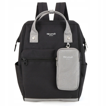 Schwarz-grauer Reiserucksack mit sicherem Reißverschluss – Himawari
