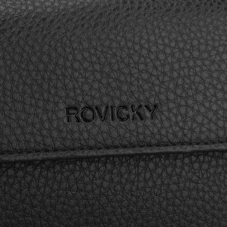 Schwarze Herren-Handgelenktasche aus Öko-Leder, ideal für Dokumente - Rovicky
