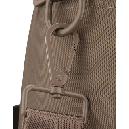 Beige Damen-Umhängetasche aus Polyester, aufgehängt an Griffen und einem abnehmbaren Gürtel - Peterson