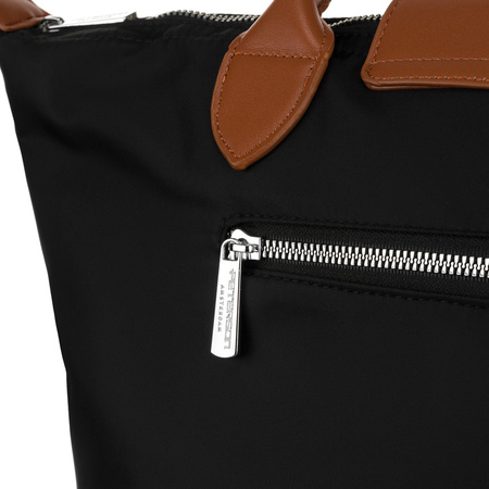 Klassische Damen Shopper aus schwarzem Polyester – Peterson