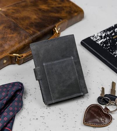 Herren Geldbörse aus Leder mit Außentasche – Always Wild