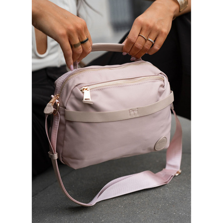 Rosa Damen-Umhängetasche aus Nylon mit Reißverschluss – Peterson