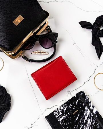 Damen Geldbörse aus Leder mit Druckknopfverschluss – Cavaldi