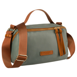 Grün-braune Damen Umhängetasche aus Nylon und Öko-Leder – Peterson