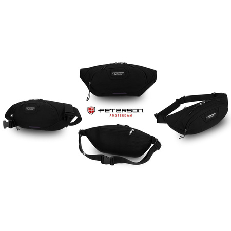 Sportliche Polyester-Bauchtasche in Schwarz - Peterson