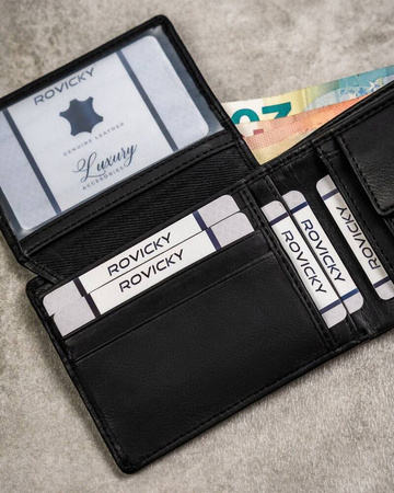 Geschenkset: Herren Geldbörse und Schlüsselanhänger aus Öko-Leder – Rovicky