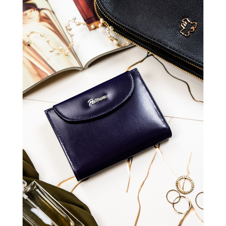 Kleine Damen-Geldbörse aus Leder in violetter Farbe - Peterson