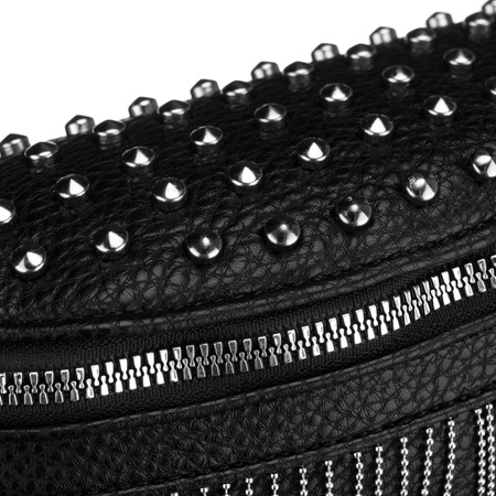 Stilvolle schwarze Damen-Gürteltasche aus Öko-Leder – Peterson