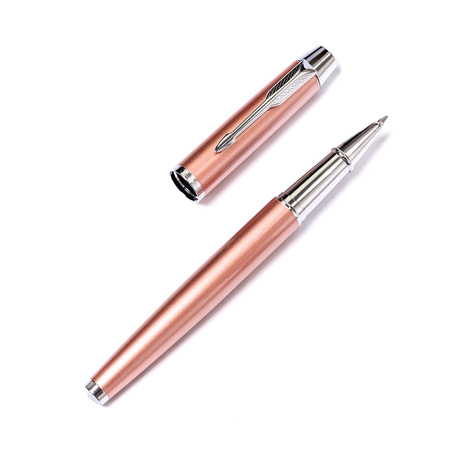 Metallkugelschreiber in Rosa-Silber mit schwarzer Mine – Peterson