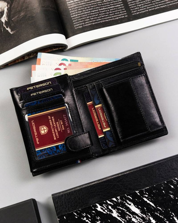 Große Herren Geldbörse aus Leder ohne Verschluss – Peterson