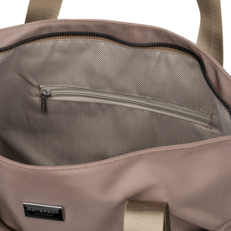 Damen-Shopper, einteilig, beige, mit Reißverschluss – Peterson