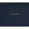 Dunkelblauer Reise-Rucksack aus Polyester mit Laptopfach, aufgehängt an verstellbaren Schultergurten – Peterson