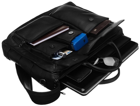 Elegante Laptoptasche aus Echtleder mit mehreren Fächern