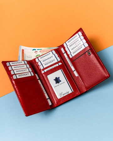 Geräumige, horizontale Damen Geldbörse aus Leder – Lorenti