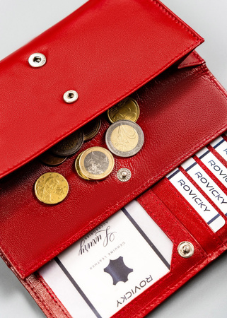 Damen Geldbörse aus Leder im Querformat mit Druckknopf – 4U Cavaldi