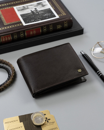 Klassische Herren Geldbörse aus Echtleder – Rovicky