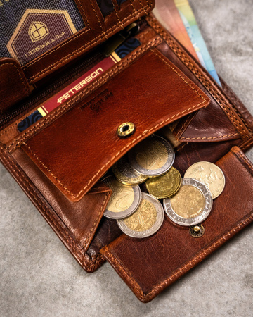 Große Herren Geldbörse aus Leder mit geprägtem Sternzeichen – Peterson