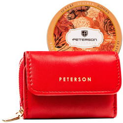 Rote Damen Geldbörse mit Druckknopf – Peterson