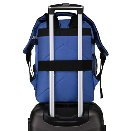 Reiserucksack aus wasserabweisendem Polyester in Blau mit verstellbaren Schultergurten – Peterson