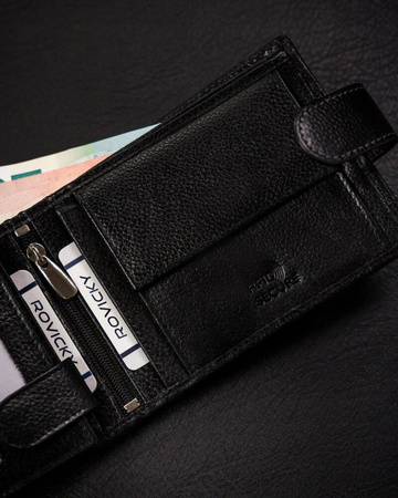 Große Herren Geldbörse aus Leder mit Druckknopfverschluss – Rovicky