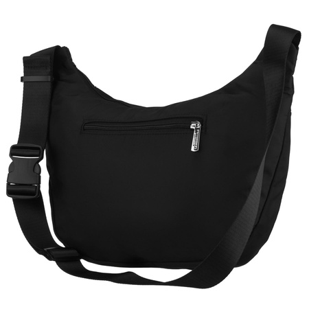 Schwarze Damen-Handtasche aus Polyester mit Reißverschluss, ein Fach - Peterson