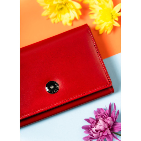 Rote Damen Geldbörse aus echtem Leder mit RFID – Peterson