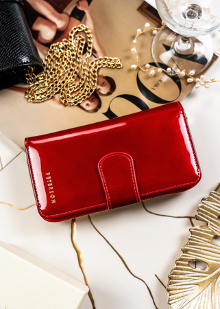 Große vertikale Damen-Geldbörse mit Druckknopf und RFID-Schutz – Peterson