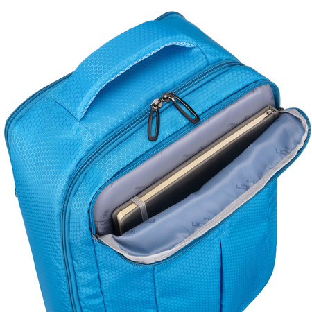 Reise-Rucksack aus Polyester in Blau mit atmungsaktiven Trägern ausgestattet - Peterson