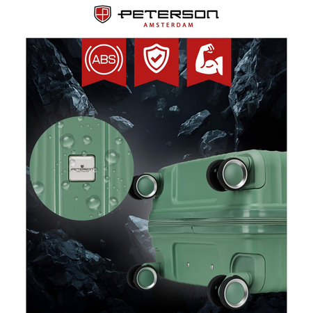 Peterson - Set aus Reisekoffern aus ABS-Kunststoff in Grün