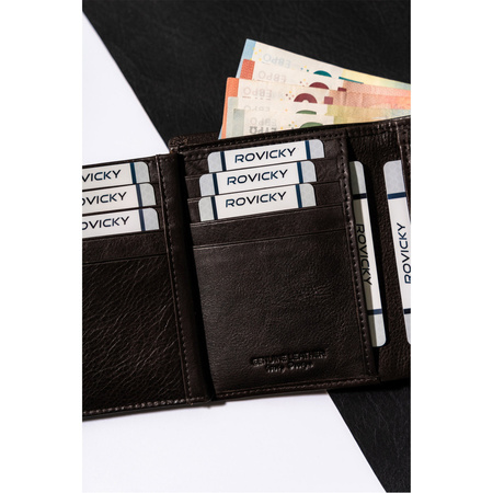 Herren Geldbörse aus echtem Leder mit Kartenfächern – Rovicky