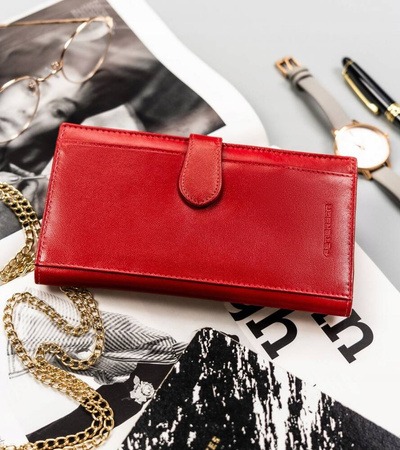 Große Damen Geldbörse aus Leder mit Druckknopf – Peterson