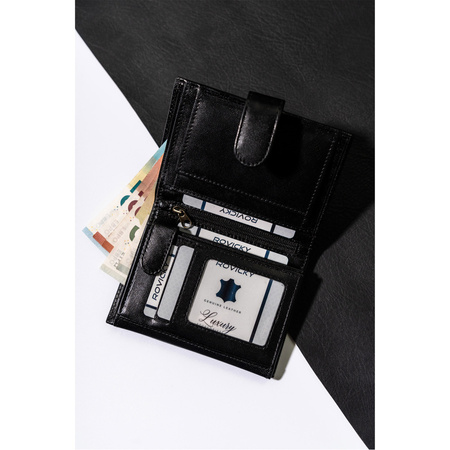 Vertikale Herren Geldbörse mit RFID-Schutz und Verschluss – Rovicky