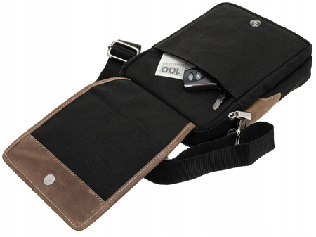 Herren Umhängetasche aus Stoff und echtem Leder – Always Wild