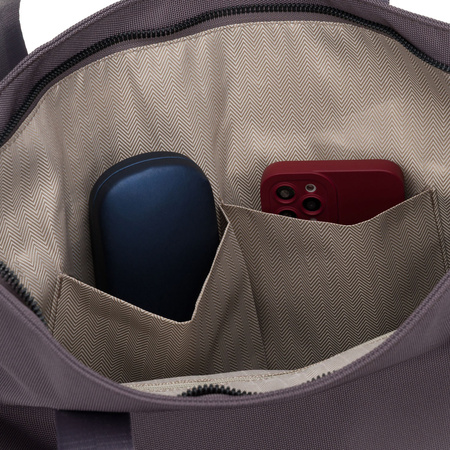 Damen-Shopper mit einem Fach aus Polyester in Grau, ausgestattet mit einem abnehmbaren, verstellbaren Gürtel – Peterson