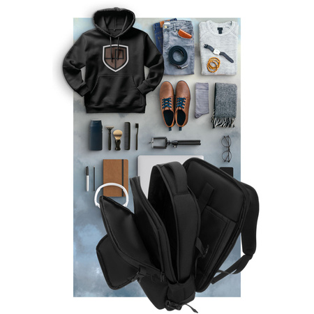 Reise-Rucksack aus Polyester in Schwarz mit Laptopfach - Peterson