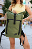 Geräumiger City-Rucksack im Rolltop-Design in Grün – Peterson