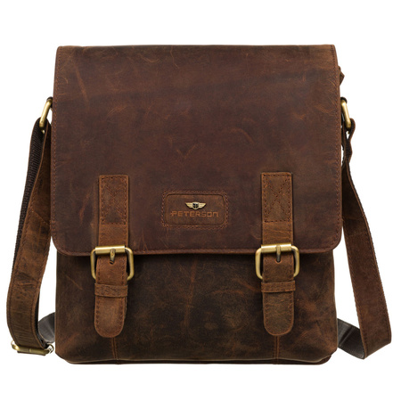 Herren-Tasche aus Naturleder in brauner Farbe - Peterson