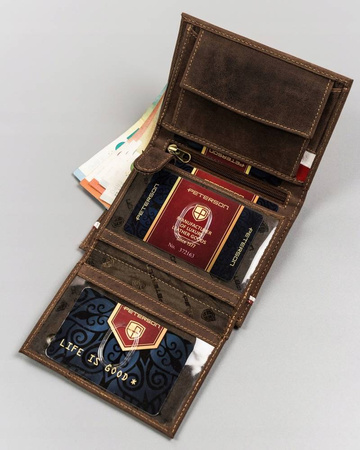 Große Herren Geldbörse aus Leder mit patriotischem Motiv – Peterson