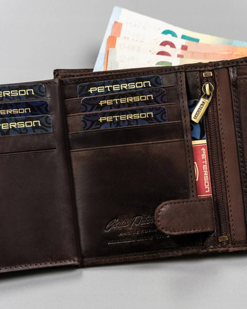 Große Herren Geldbörse aus Leder in Hochformat – Peterson