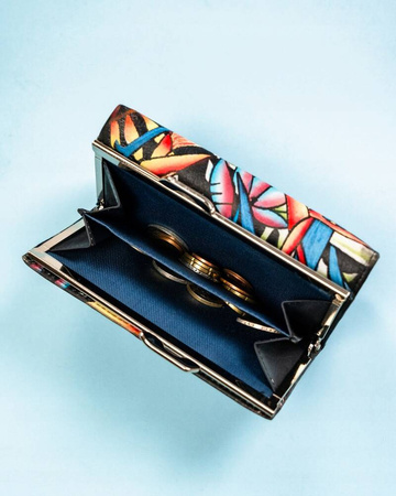 Große Damen Geldbörse mit Druckknopf aus echtem Leder – Rovicky